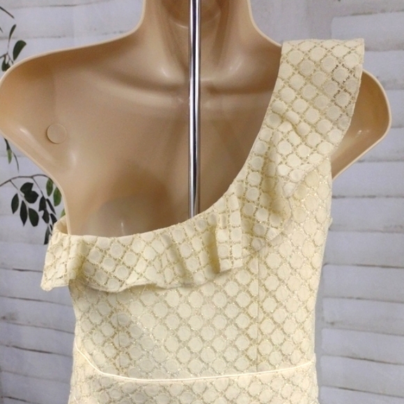 ANTONIO MELANI Cream One-Shoulder Dress Size 6 - Picture 5 of 8